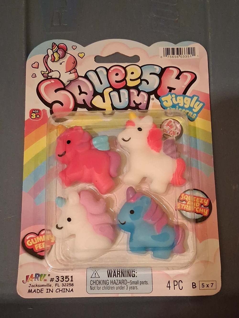 Jiggly Unicorn Squishy Toy Set - Pink, White, Blue